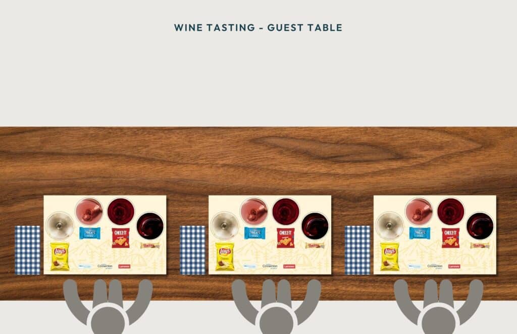 guest wine tasting place setting mockup