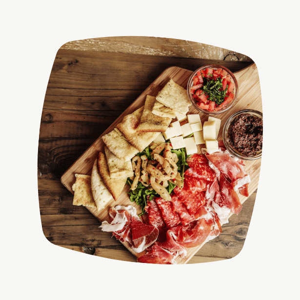 charcuterie board on table