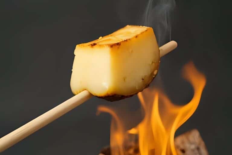 cheese roasting over fire