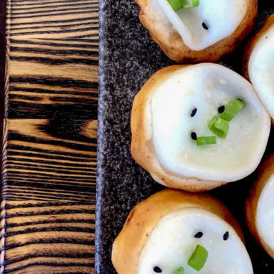 dumplings on a table served at dumpling home in san francisco
