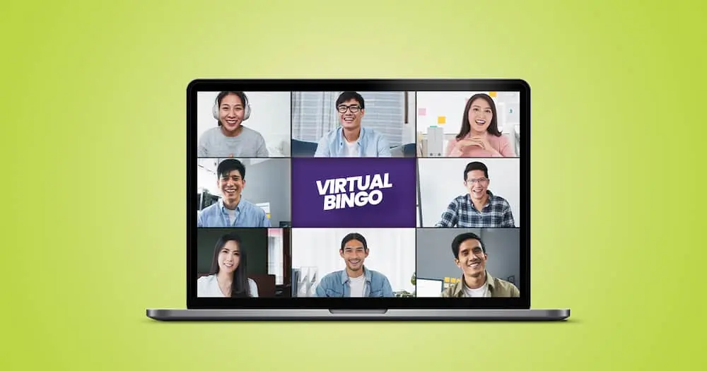 Team member play virtual bingo