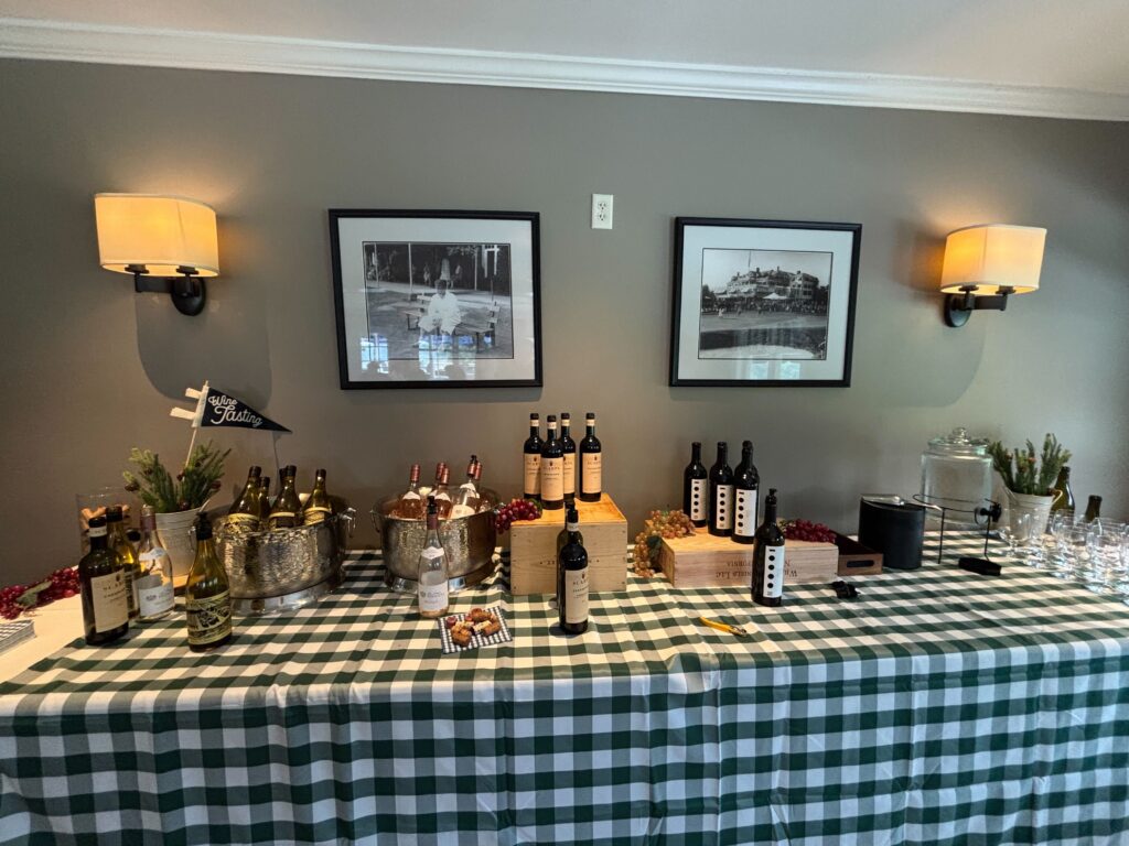wine tasting table