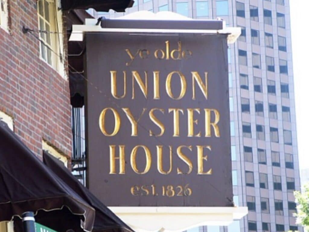 The sign outside of Union Oyster House in Boston