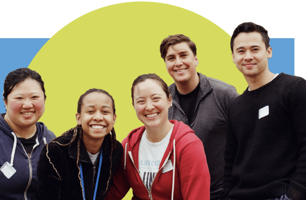 A team is volunteering with Hands on Bay Area