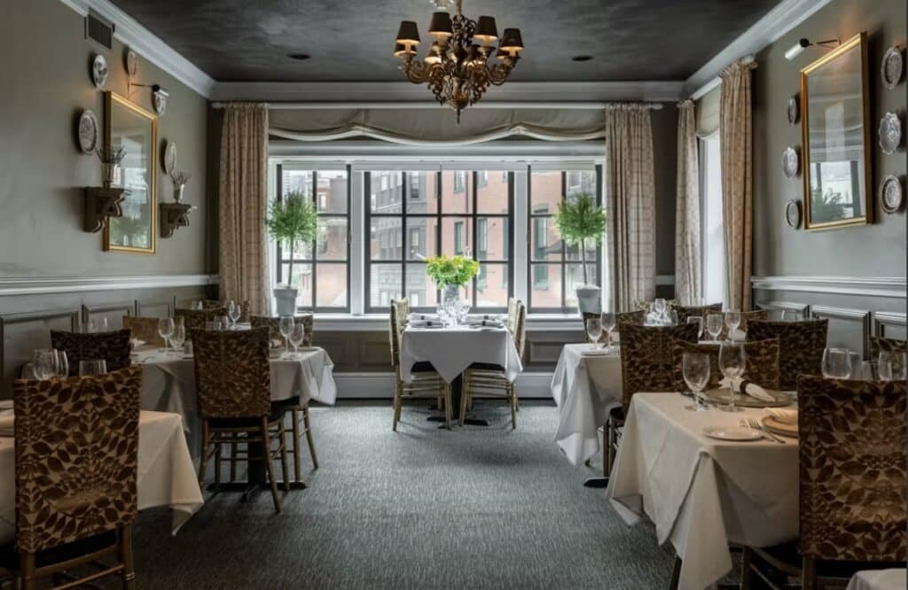 Mamma Maria's private room is laid out for an event