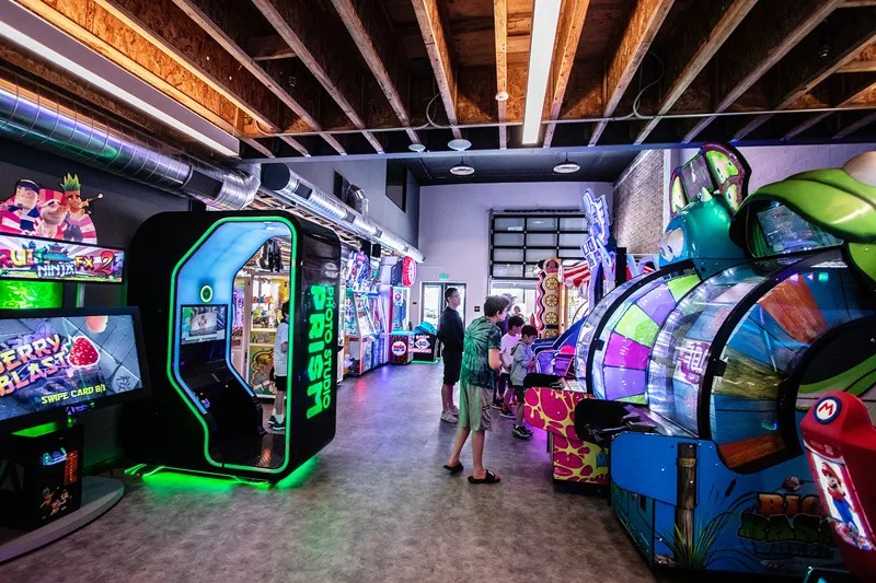 Retro and contemporary arcade games are played at HyperSpace in Los Altos