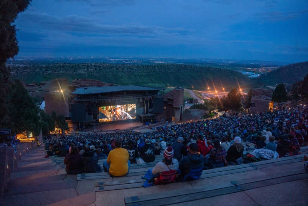 People enioying a show at Red Rocks Ampitheater