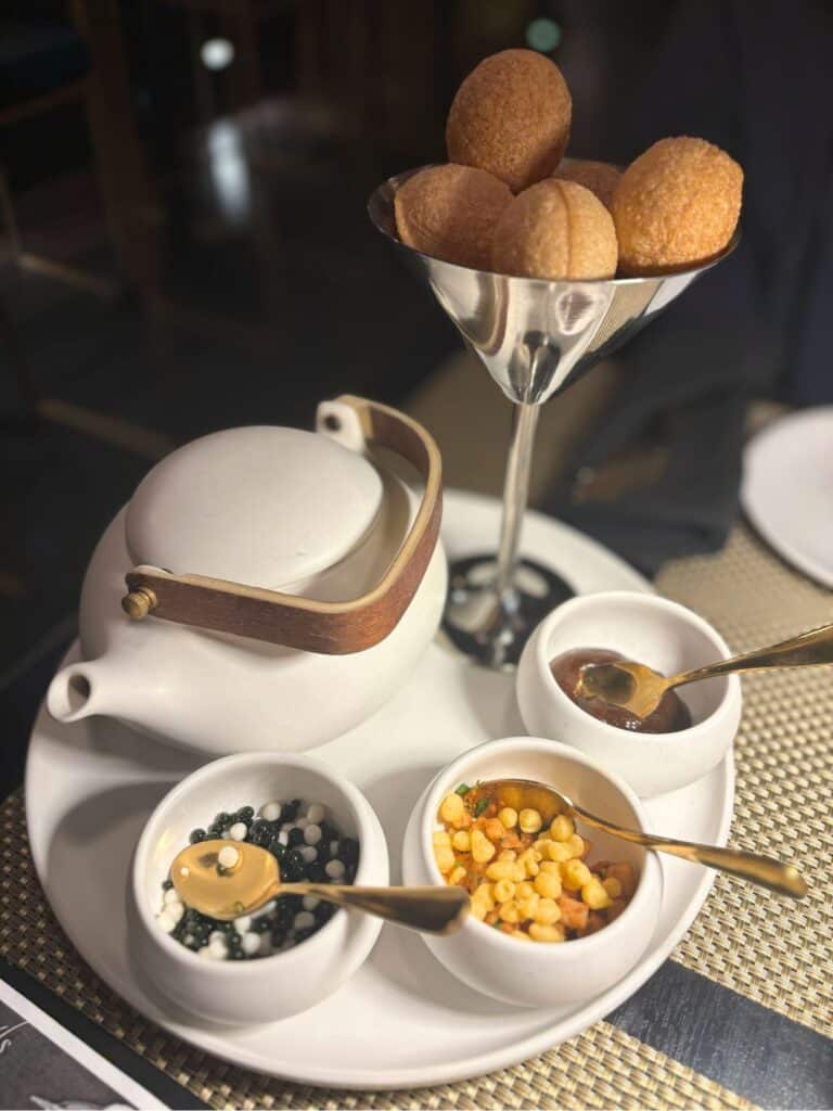 pani puri served during nyc chelsea food tour