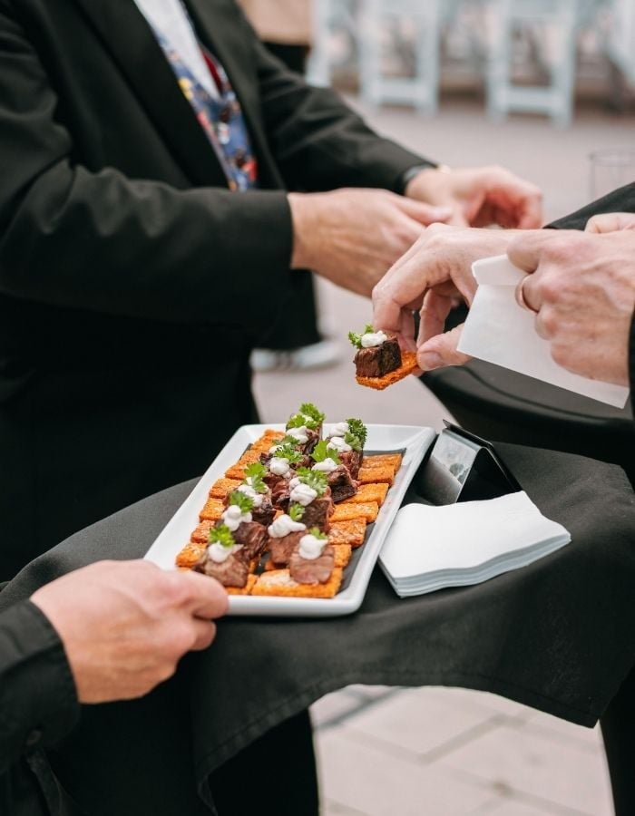 canapes served during interactive mingling hour