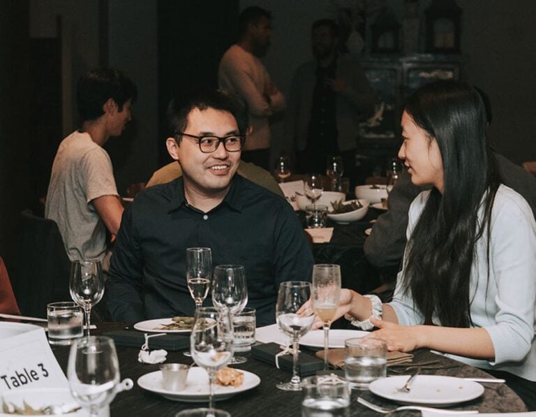clients talking during sf sensory dinner