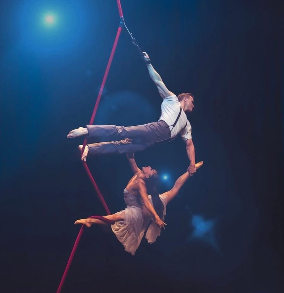 Expert acrobats show off their skills from the Las Vegas Circus Center
