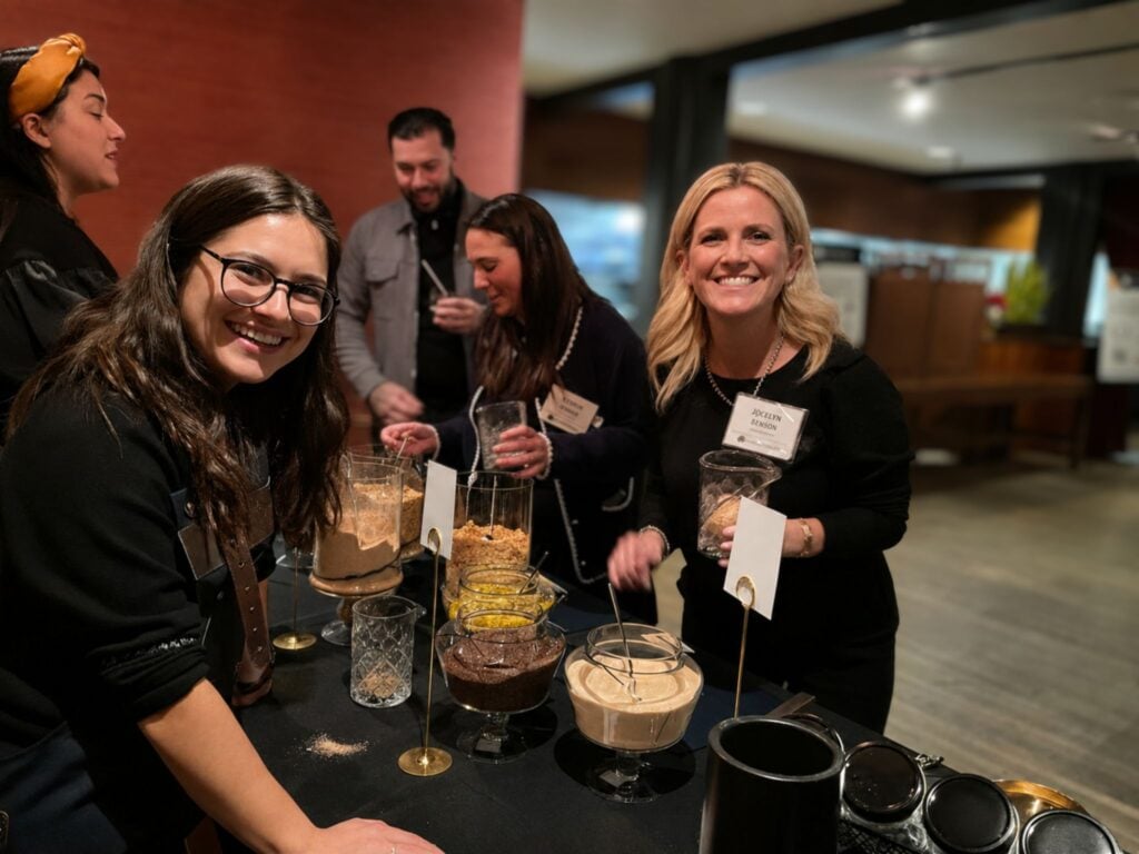 guests engaging with avital's interactive foodie stations