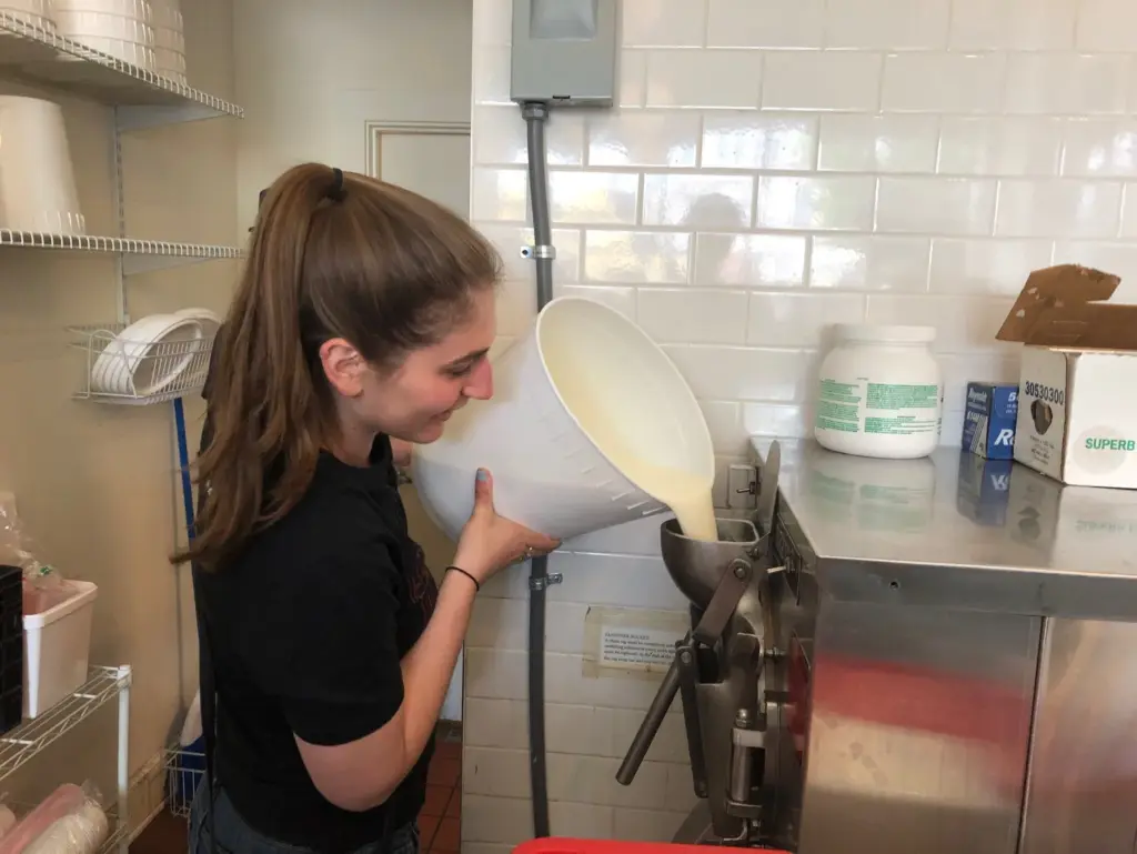 Team members make their dream ice cream flavors at Gracies