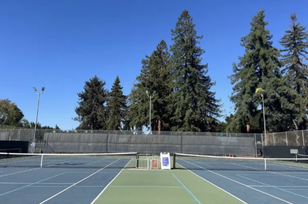 Empty pickleball courts