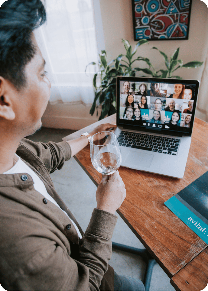 guest smiling during virtual event