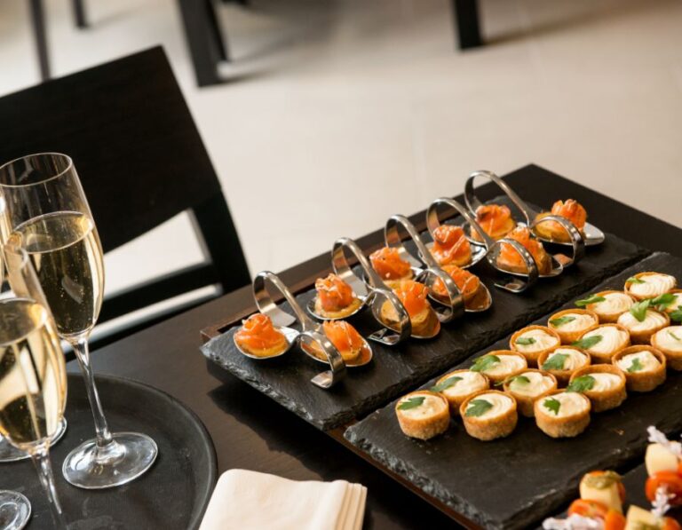 canapes served on tray