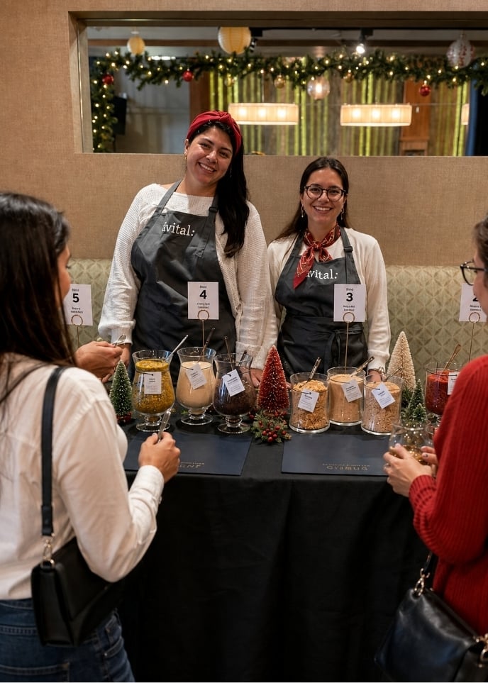 corporate holiday party interactive foodie stations