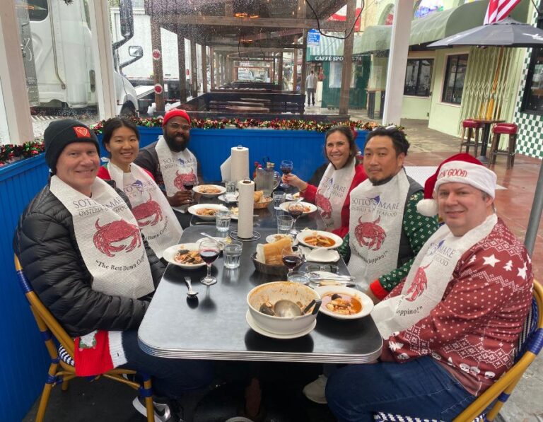 group on food tour for corporate holiday party