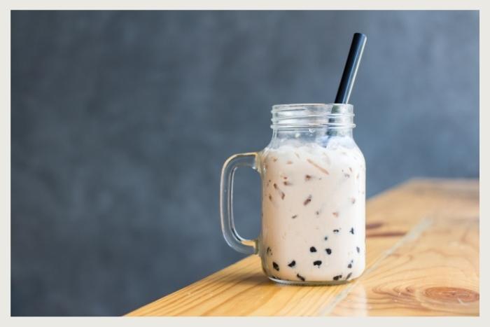 bubble tea sitting on table