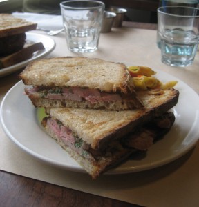 duck sandwich at Bar Jules in San Francisco